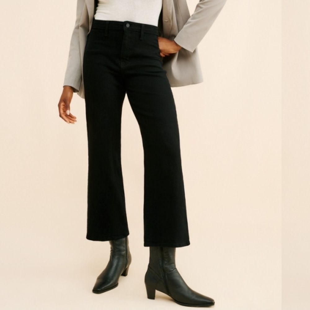 Just Black Denim Longer Length Trouser Leg Jeans